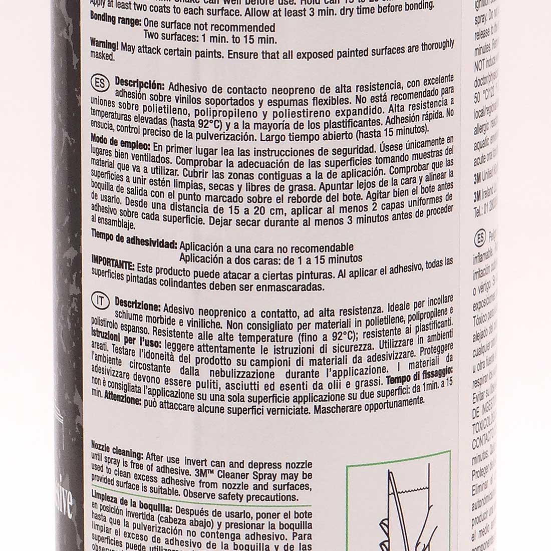 3M 80 Adhesivo en Spray de CONTACTO DE NEOPRENO - PARA CAUCHO Y VINÍLO