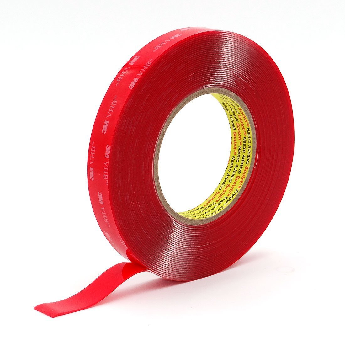 3M 4910 F Cinta adhesiva doble cara espuma acrílica VHB especial para materiales transparentes - Blister Short Roll 19 mm x 11 m