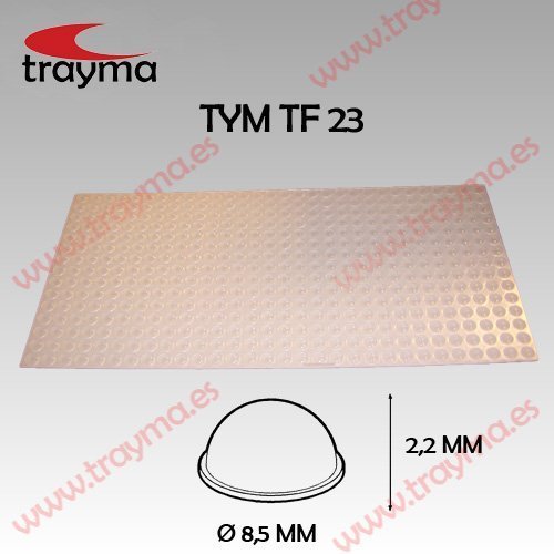 TYM TF23 TOP FIX – Tope Adhesivo de Protección Hemiesférico Transparente 8,5 mm de diámetro x 2,2 mm de altura