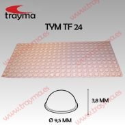 TYM TF24 TOP FIX - Tope Adhesivo de Protección Hemiesférico Transparente 9,5 mm de diámetro x 3,8 mm de altura