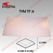 TYM TF31 TOP FIX - Tope Adhesivo de Protección Cuadrado 10 mm x 2,5 mm altura