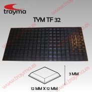 TYM TF32 TOP FIX - Tope Adhesivo de Protección Cuadrado Negro 12 mm x 3 mm de altura
