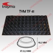 TYM TF41 TOP FIX - Tope Adhesivo de Protección Cilíndrico Negro 22,3 mm de diámetro x 10,2 mm altura