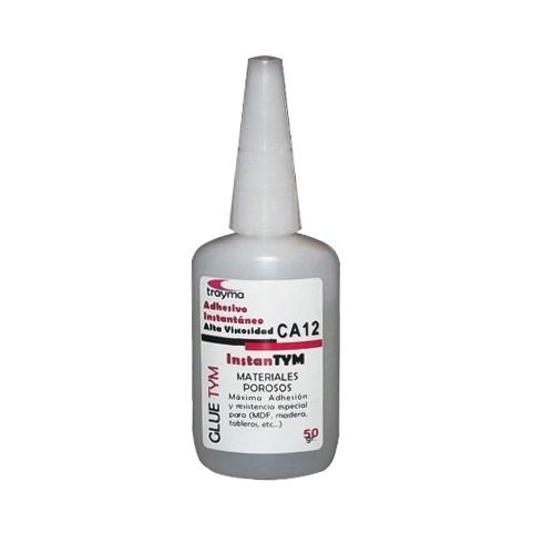 TYM CA12 - 50 GRS Adhesivo Cianoacrilato Glue Tym Instantáneo - MATERIALES POROSOS - 50 grs