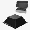 TYM TF36 TOP FIX - Tope Adhesivo de Protección Cuadrado Negro 20 mm x 7,6 mm de altura