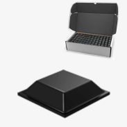 TYM TF32 TOP FIX - Tope Adhesivo de Protección Cuadrado Negro 12 mm x 3 mm de altura