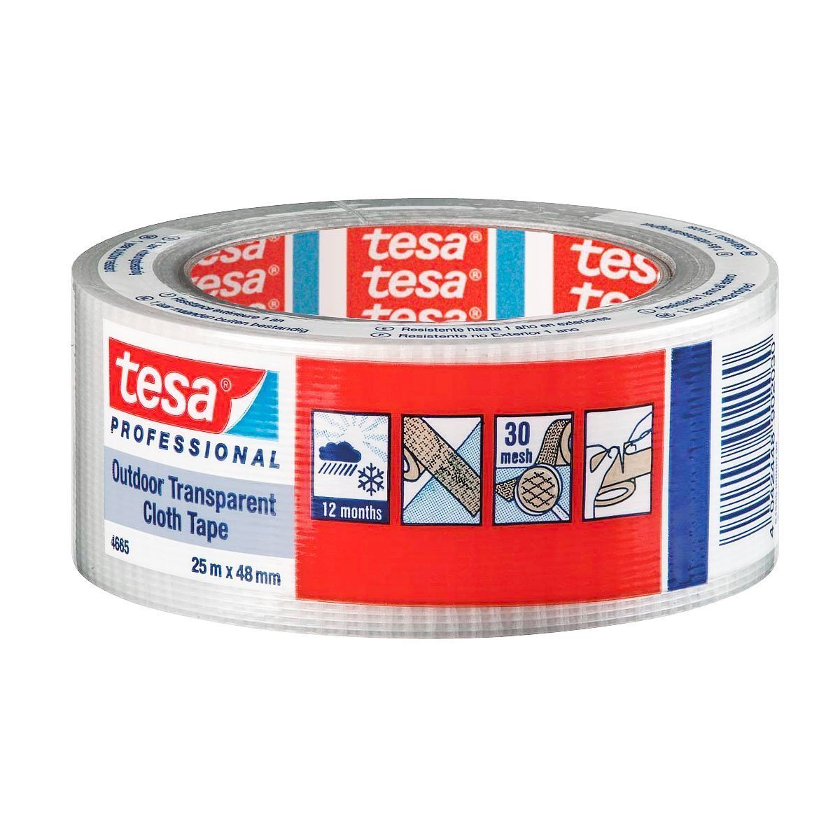 tesa 4665 Cinta Americana Transparente para Reparaciones en Exteriores