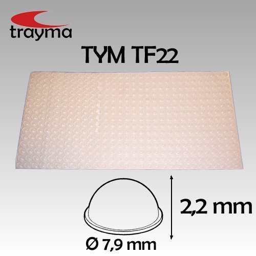 TYM TF22 TOP FIX - Tope Adhesivo de Protección Hemiesférico Transparente 7,9 mm de diámetro x 2,2 mm de altura