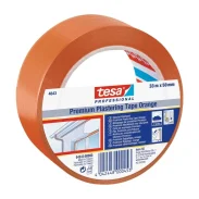 tesa 4843 Ruban adhésif en PVC orange pour crépissage, plâtrage et autres applications de construction - Amovible sans résidus 14 jours UV - 50 mm x 33 m – Image 2